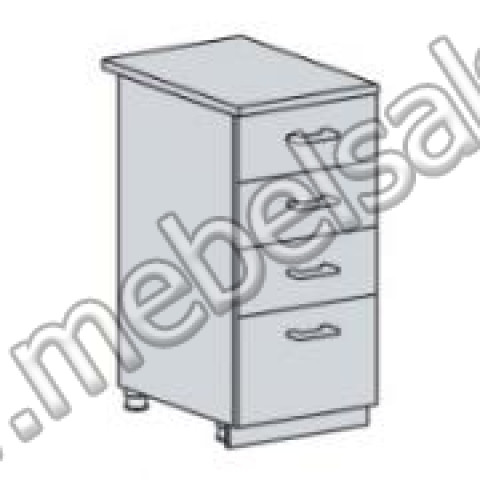 НУВЕЛЬ ШКАФ НИЖНИЙ 400 С 4 ЯЩИКАМИ (ШН4Я 400)